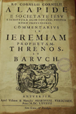 Commentarius in Ieremiam prophetam, Threnos, et Baruch